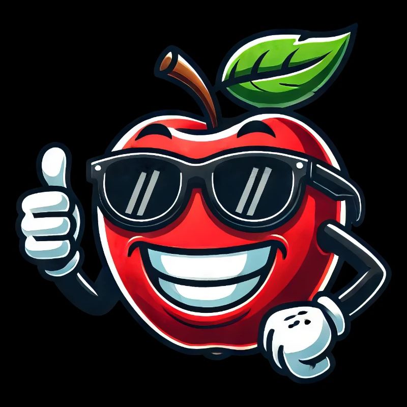 Cool Apple Fruit with Sunglasses
