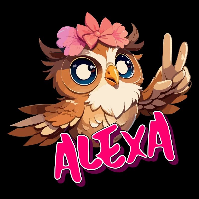 ALEXA - Schöner Mädchen Name mit süßer EULE