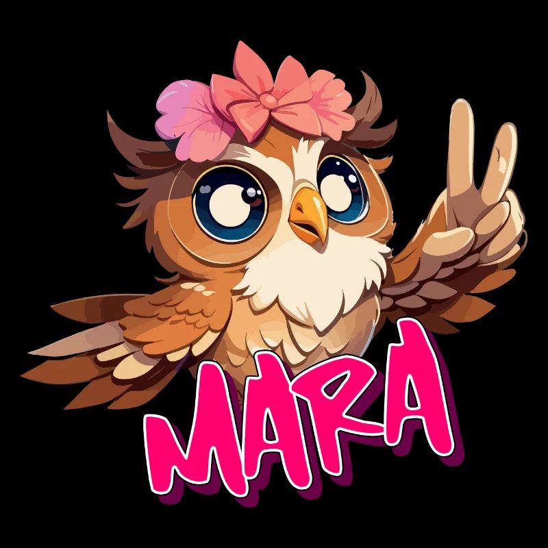 MARA - Schöner Mädchen Name mit süßer EULE