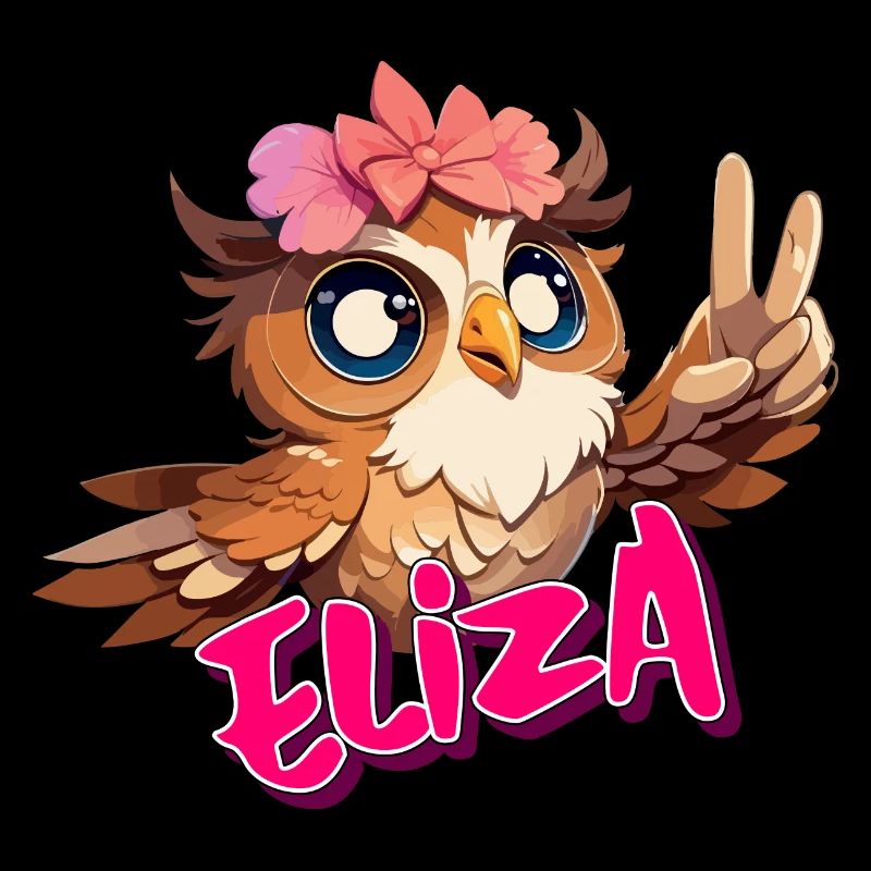 ELIZA - Schöner Mädchen Name mit süßer EULE