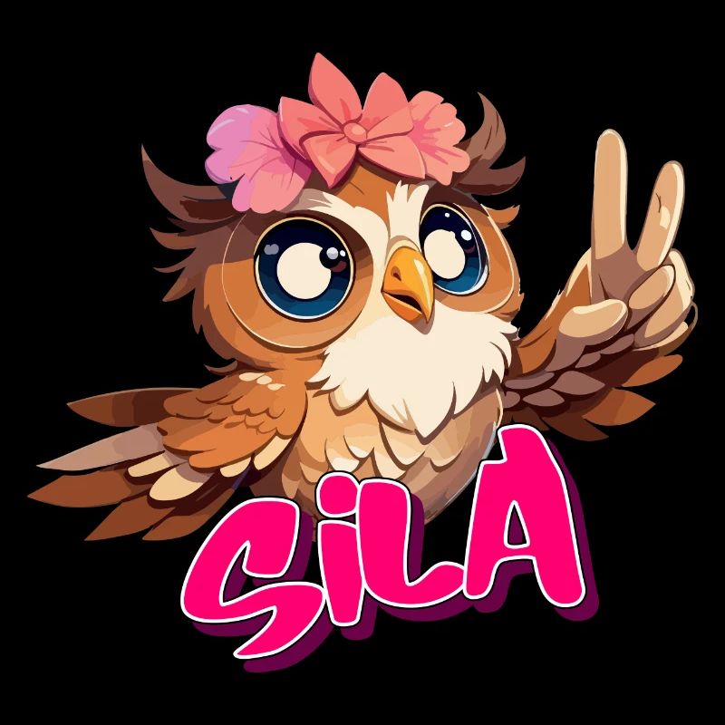 SILA - Schöner Mädchen Name mit süßer EULE