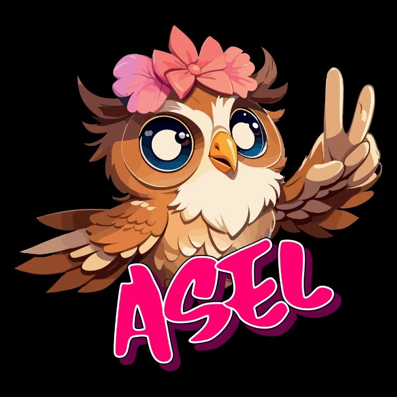 ASEL - Schöner Mädchen Name mit süßer EULE