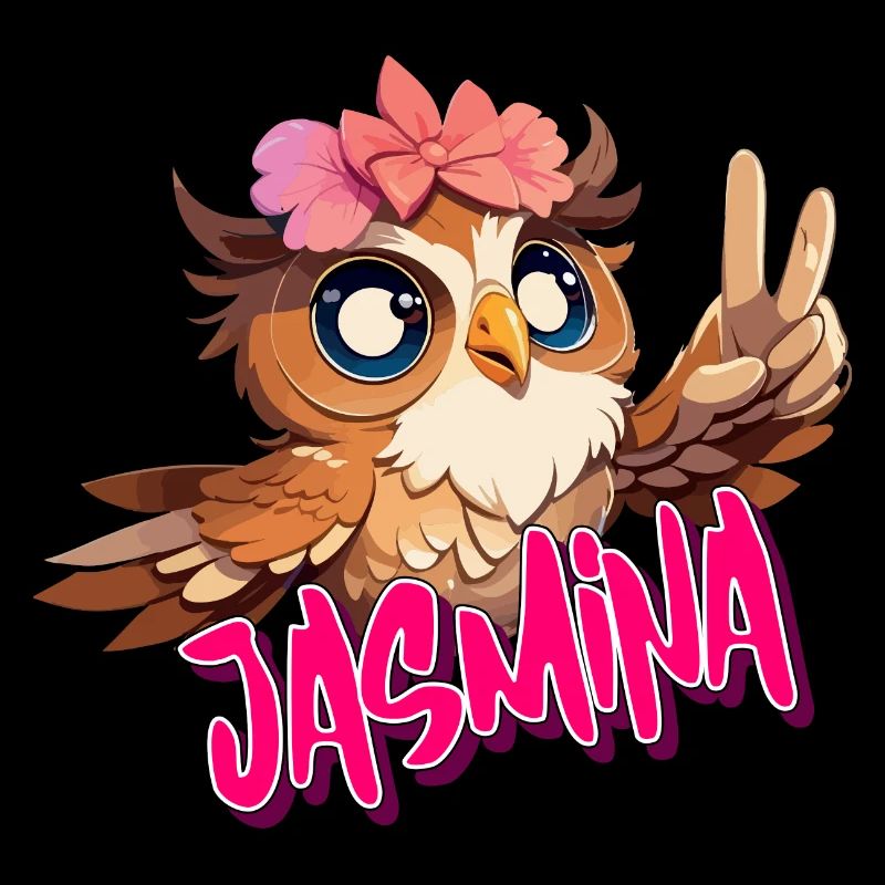 JASMINA - Schöner Mädchen Name mit süßer EULE