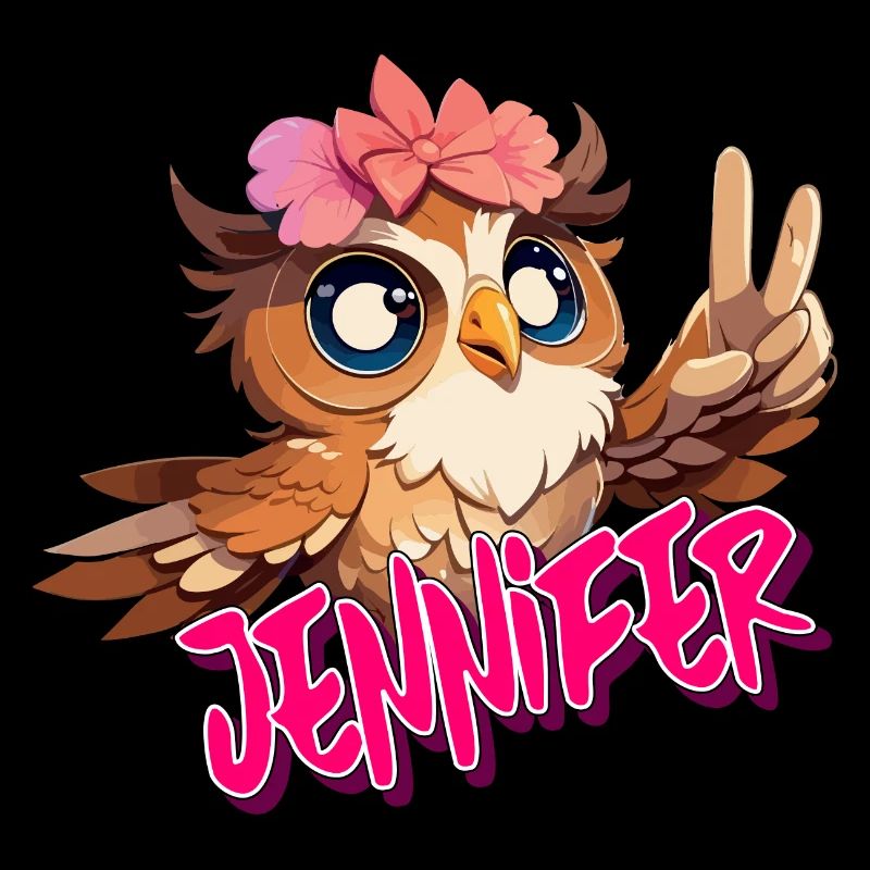 JENNIFER - Schöner Mädchen Name mit süßer EULE