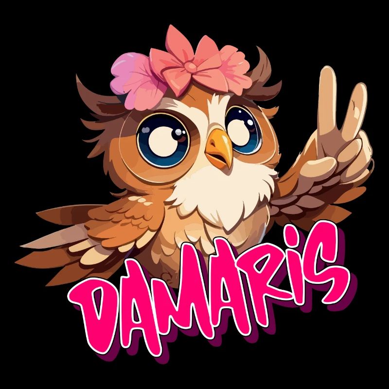 DAMARIS - Schöner Mädchen Name mit süßer EULE