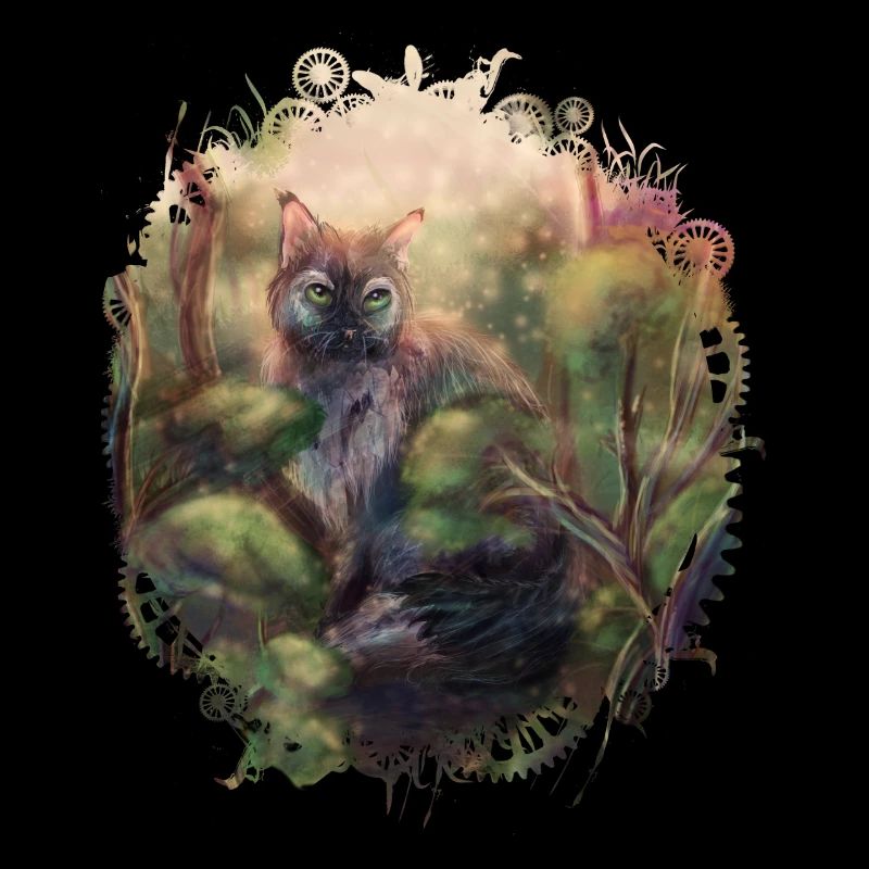 Chat sauvage dans la forêt