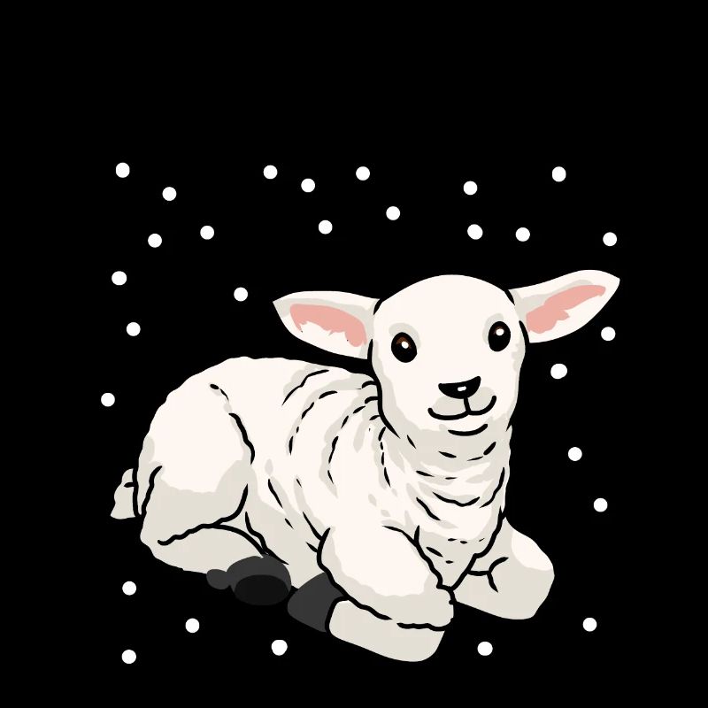 Baby Lamb Sheep Happy Easter Snow Sheep