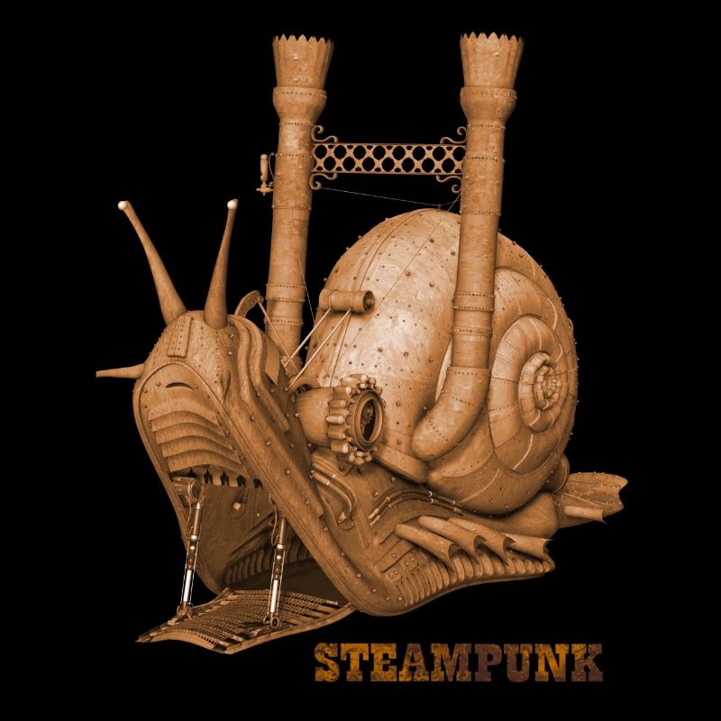 Steampunk Schnecke Retro Dampfmaschine Zahnrad