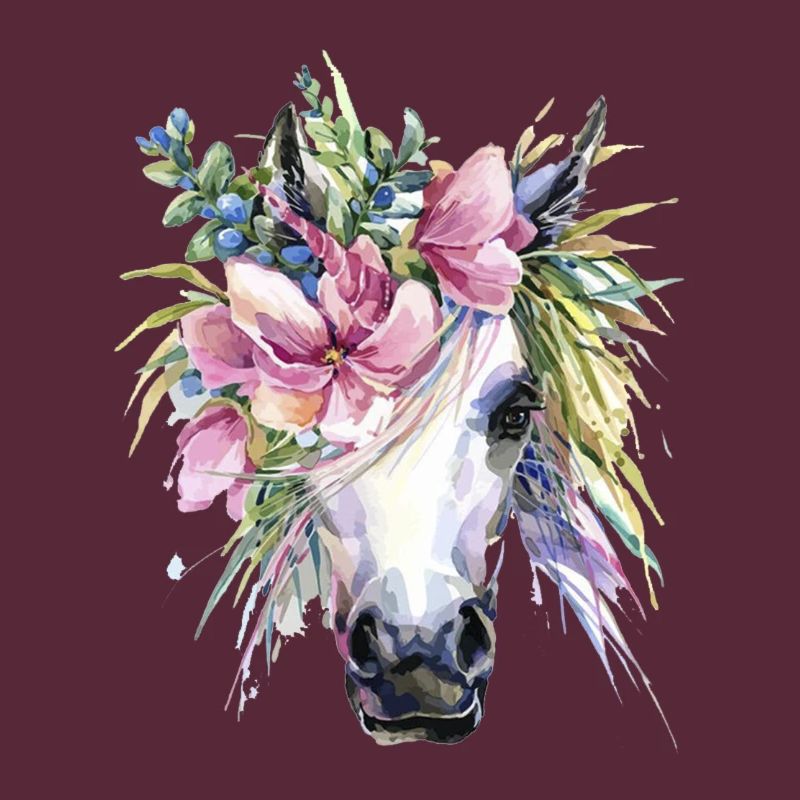 cheval fleurs licorne