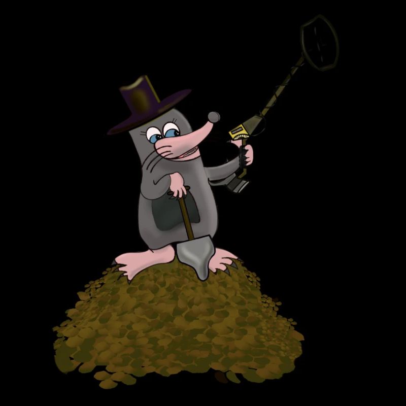 Mole with detector and spade
