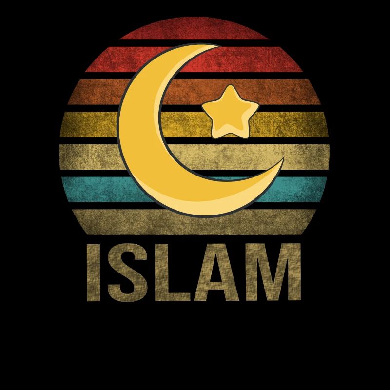 Islam Crestcent Star Religion Rétro Coucher de Soleil
