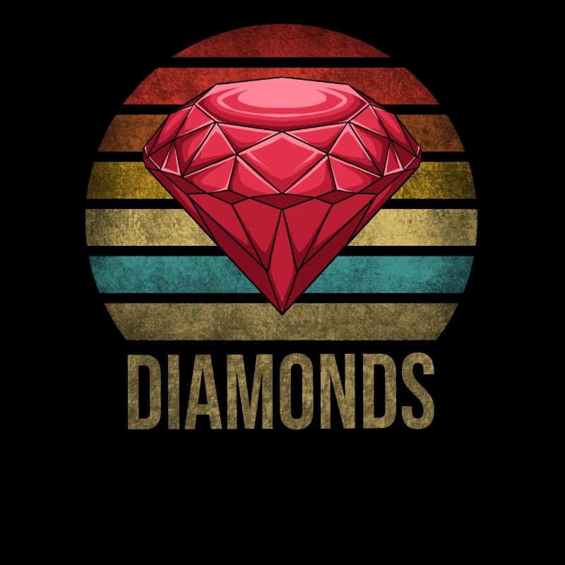 Ruby Gemstone Retro Sunset