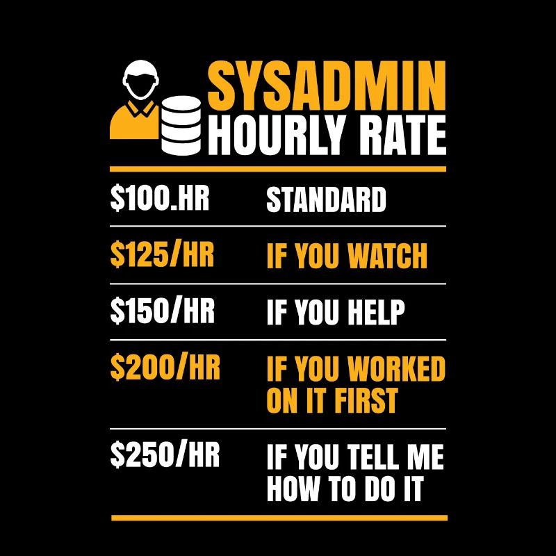 Taux horaire Sysadmin pour tous