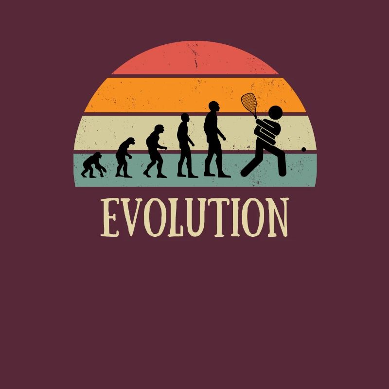 Evolution vintage squash man humor gift idea
