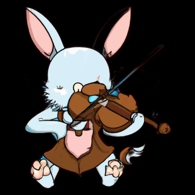 Un lapin joue du violon
