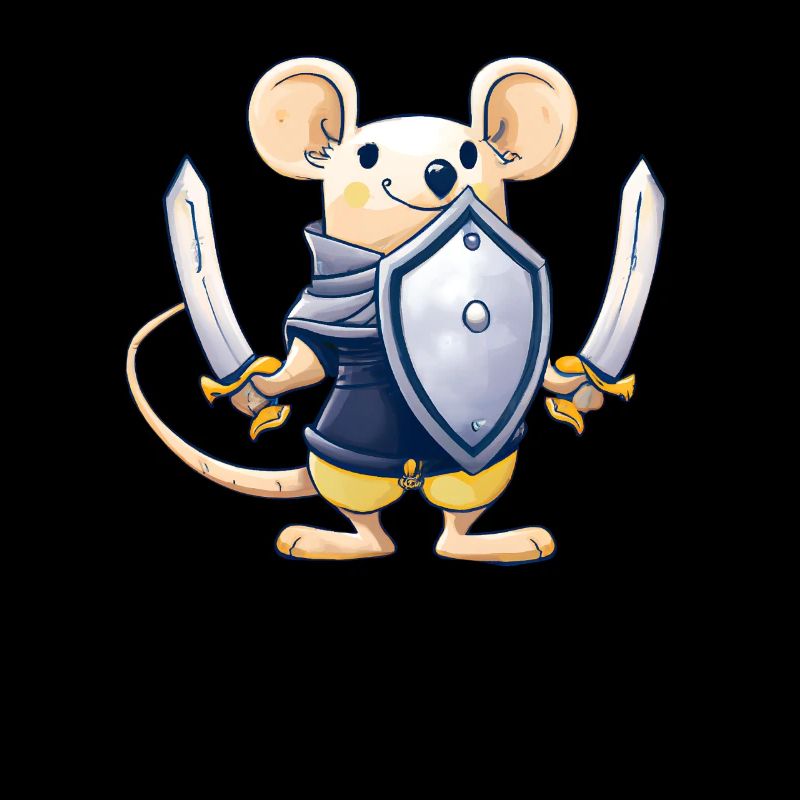 Cute Mouse Kawaii Sword Shield Knight
