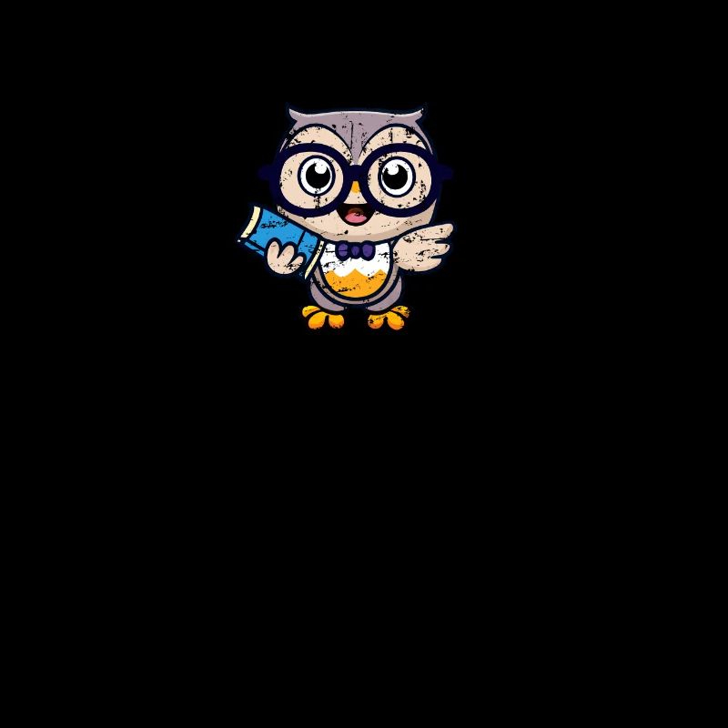 Owl with Book Reading Books Nerd Nerd Glasses