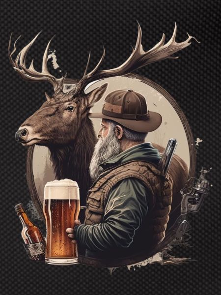 Hunter drinks beer