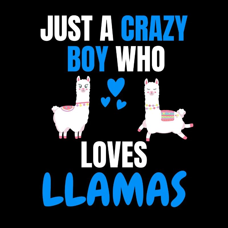 Crazy Boy Alpaca Funny Gift Lama