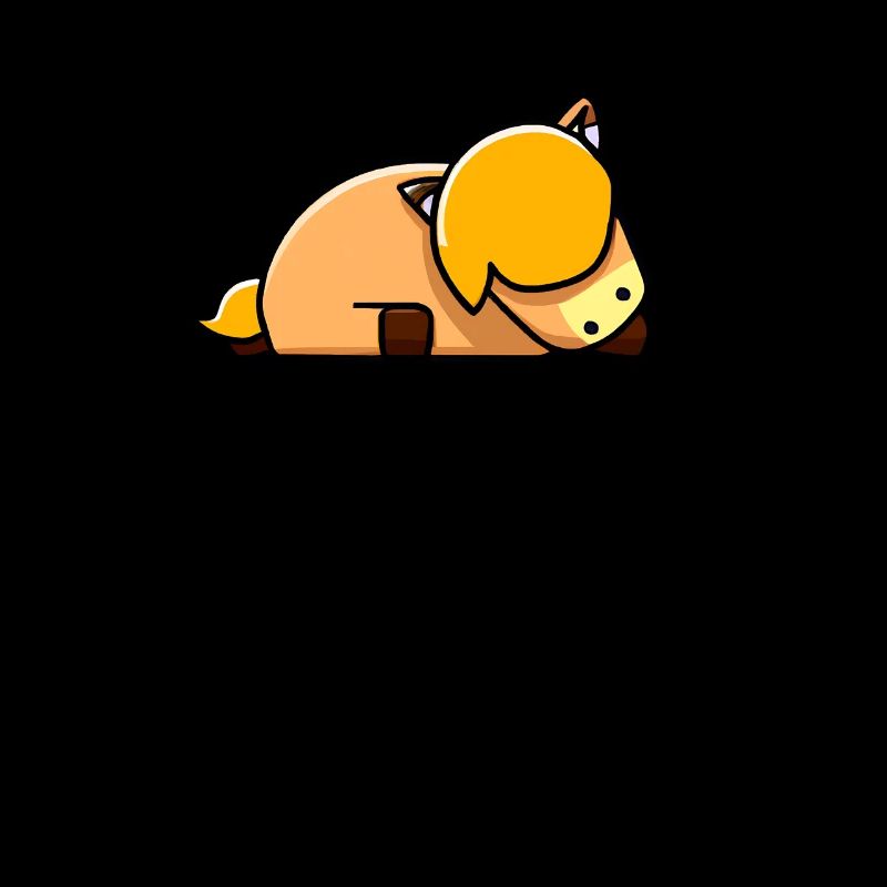 Cute pony horse sleeps