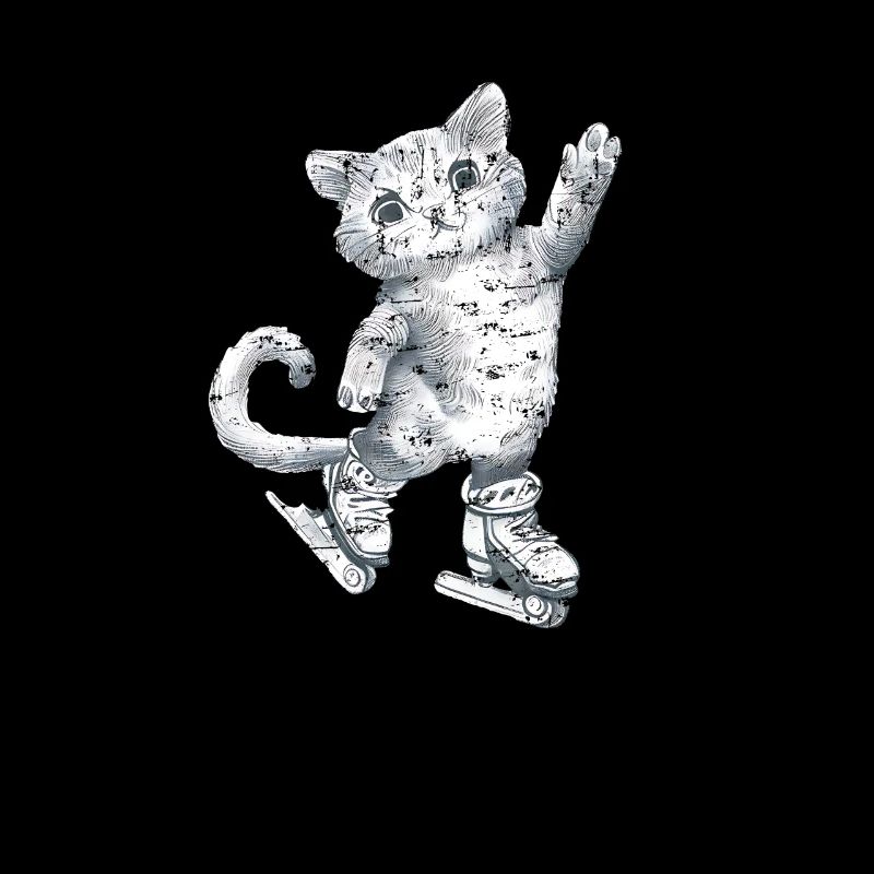 Dessin de chat sur patins