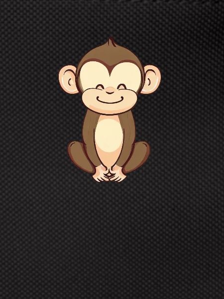 Cute monkey sits relaxed