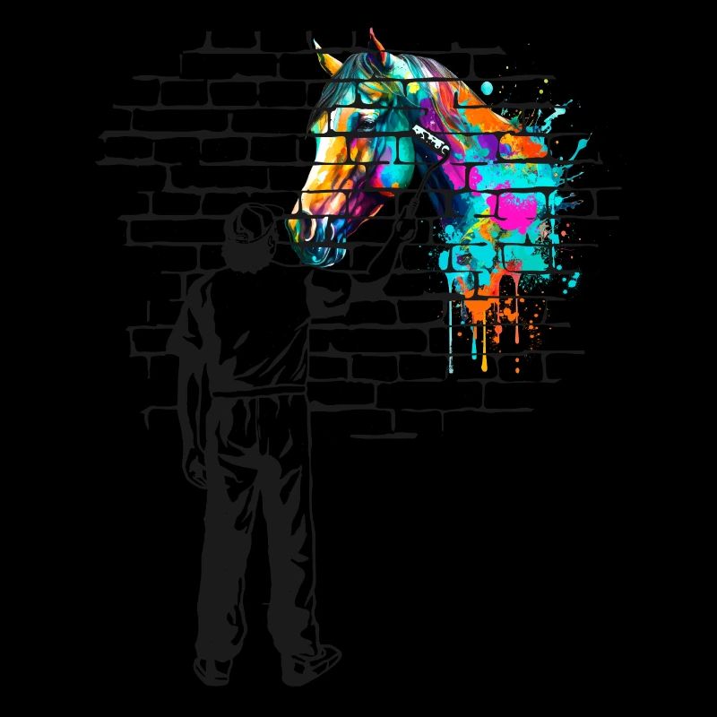 Pferd Backsteinmauer Bemalung