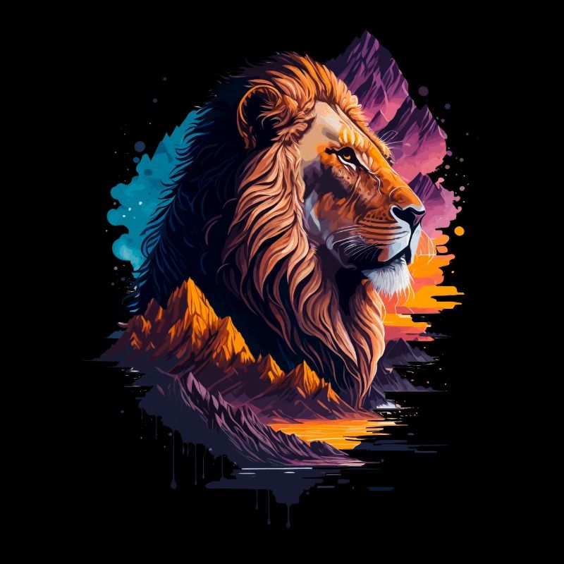 Illustration abstraite du lion