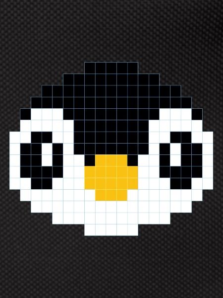 Pixelated penguin head