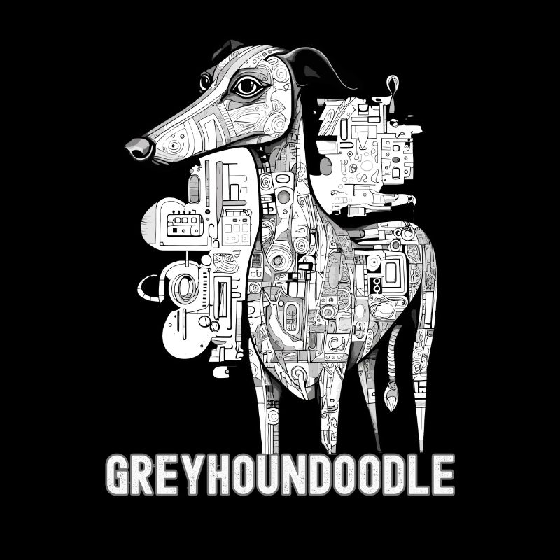 Greyhoundoodle Ein Windhund aus Kritzeleien