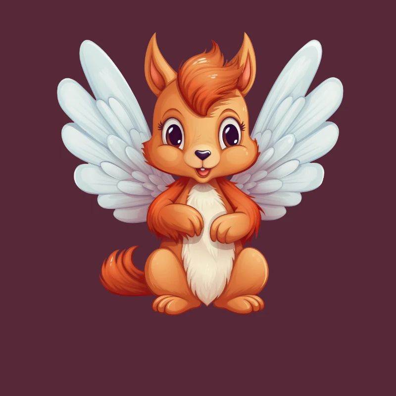 Süßes Eichhörnchen-Engel-Comic