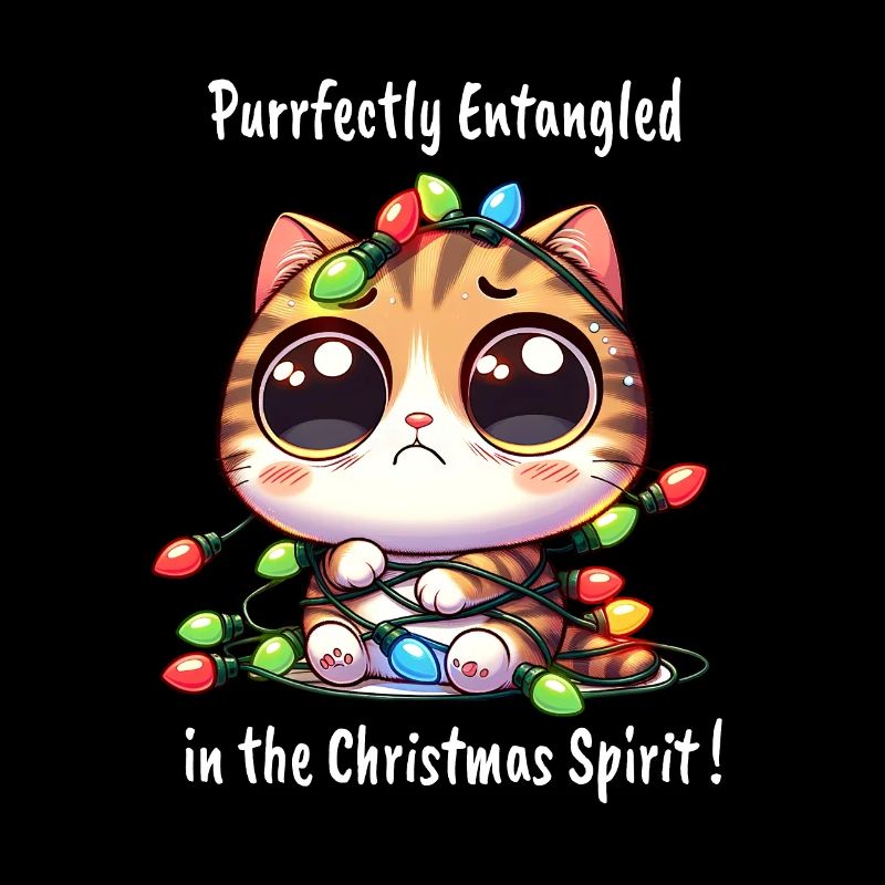 Chat de Noël mignon avec emmêlé