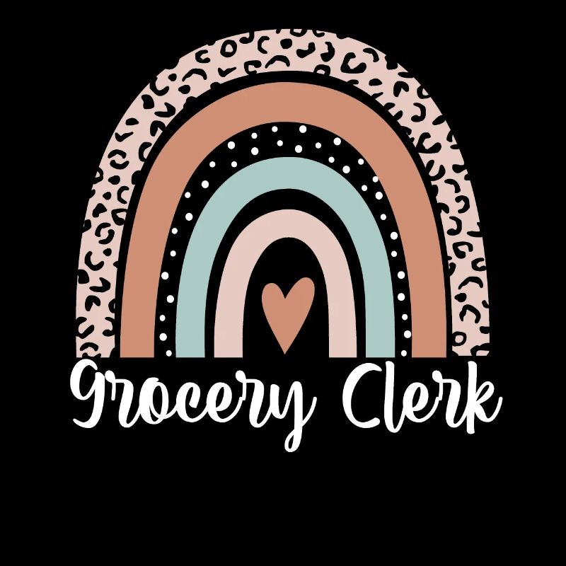 Grocery Clerk Rainbow Leopard Funny Grocery Clerk
