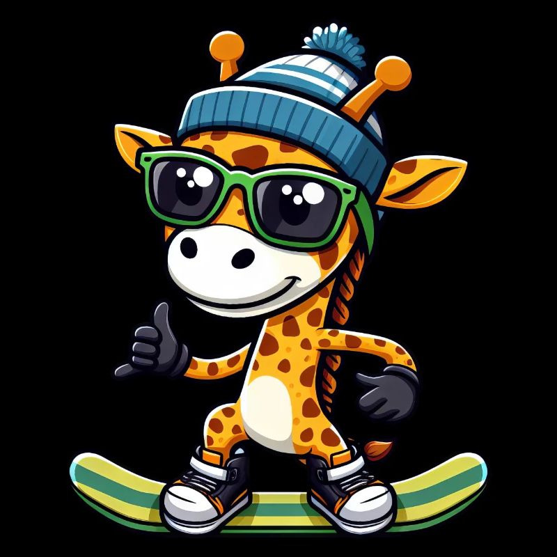 Snowboard Giraffe, Wintersport Tier