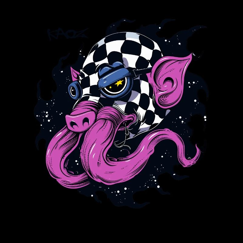 The Space Race Plaid Pattern Pilot Pig