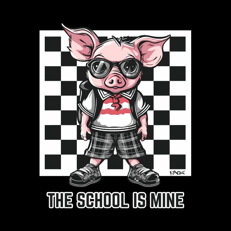 Die Schule gehört mir: lustig, nerdiges Schwein