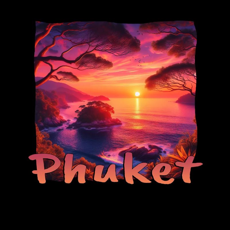 Phuket Thailand Sunset Grunge Design