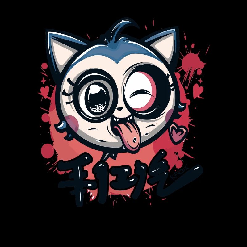 Mur de graffiti Japon Anime : Chat coquin