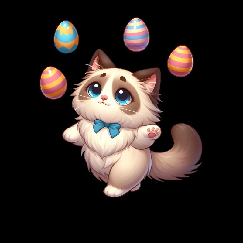 Ragdoll Cat Easter Juggler