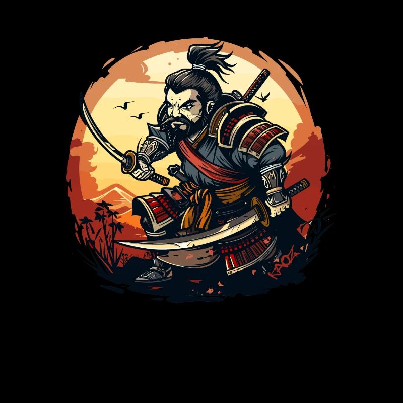 Samouraï japonais drôle et cool