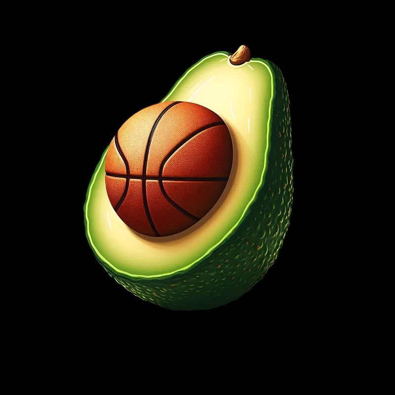 Avocado mit Basketballkern