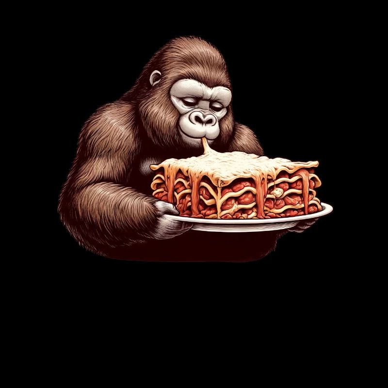 Gorilla enjoys lasagna comic