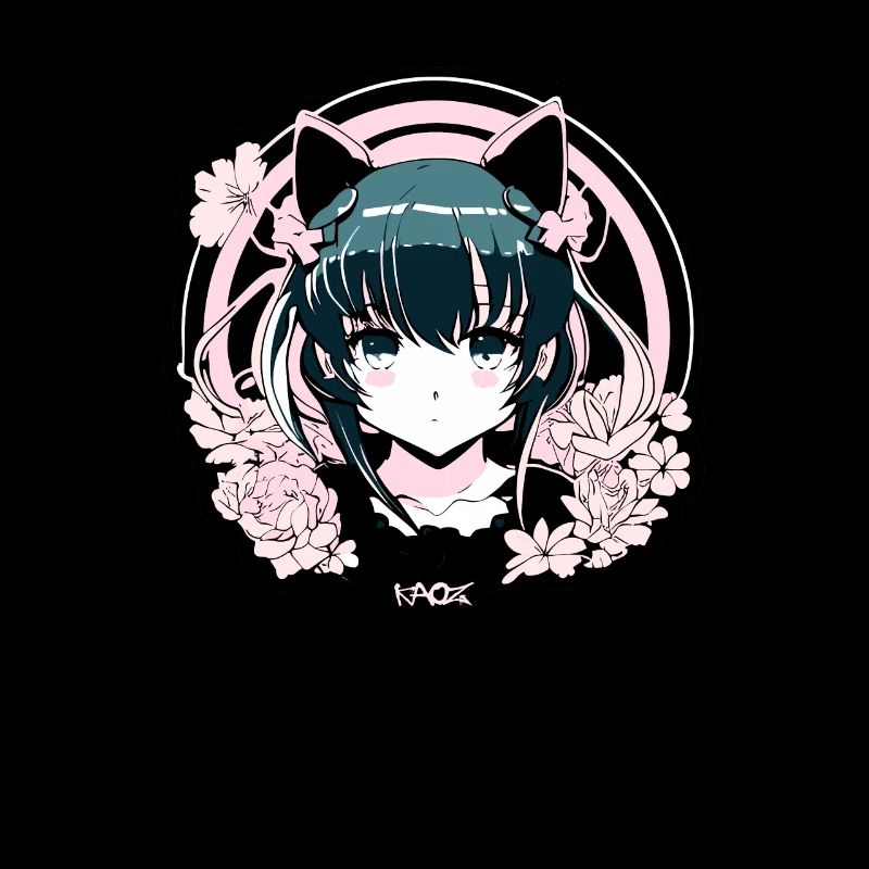 Emblème d’idole de fille d’anime super mignon