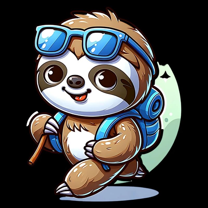 Cute Sloth Hiking Nature Mountains