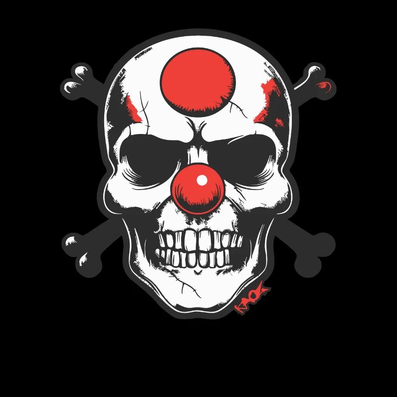Red Clown Nose, Skull and Bones