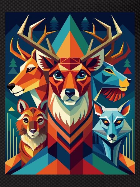 Geometric Forest Animals