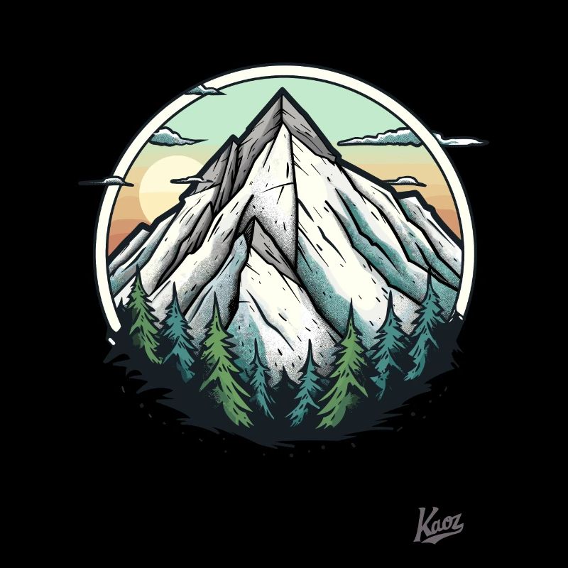 Nature with trees and mountain