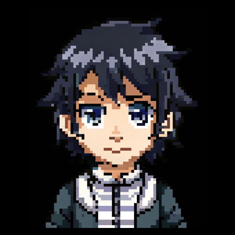 Figurine d’anime en 8 bits