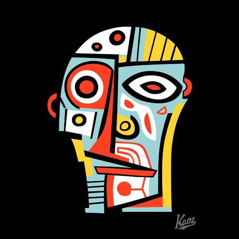 Cubisme abstrait : la tête et le visage