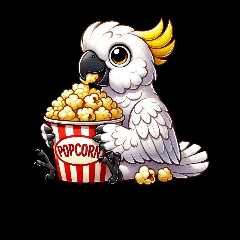 Drôle Cacatoès Oiseau de paradis Popcorn Cinéma Fun